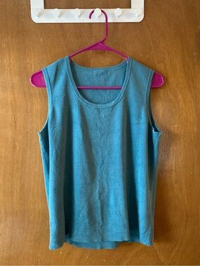 Women's Teal Sleeveless Silk Knit Top